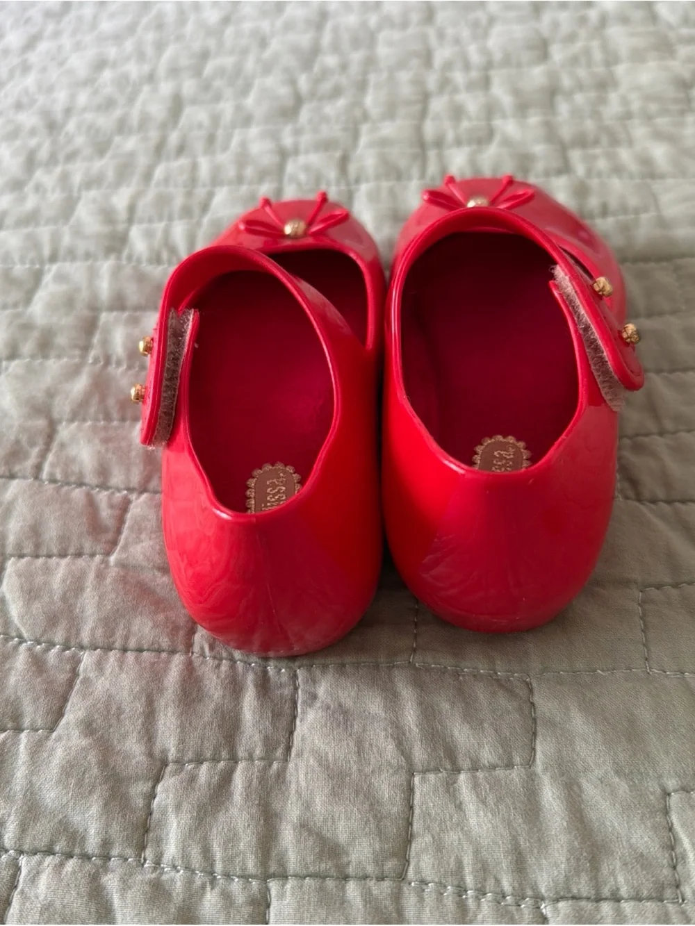 Mini Melissa Jelly Flats Sweet Love Red Slim Bow Shoes Sz 7